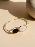 Yin & Yang Marble Open Cuff Bracelet