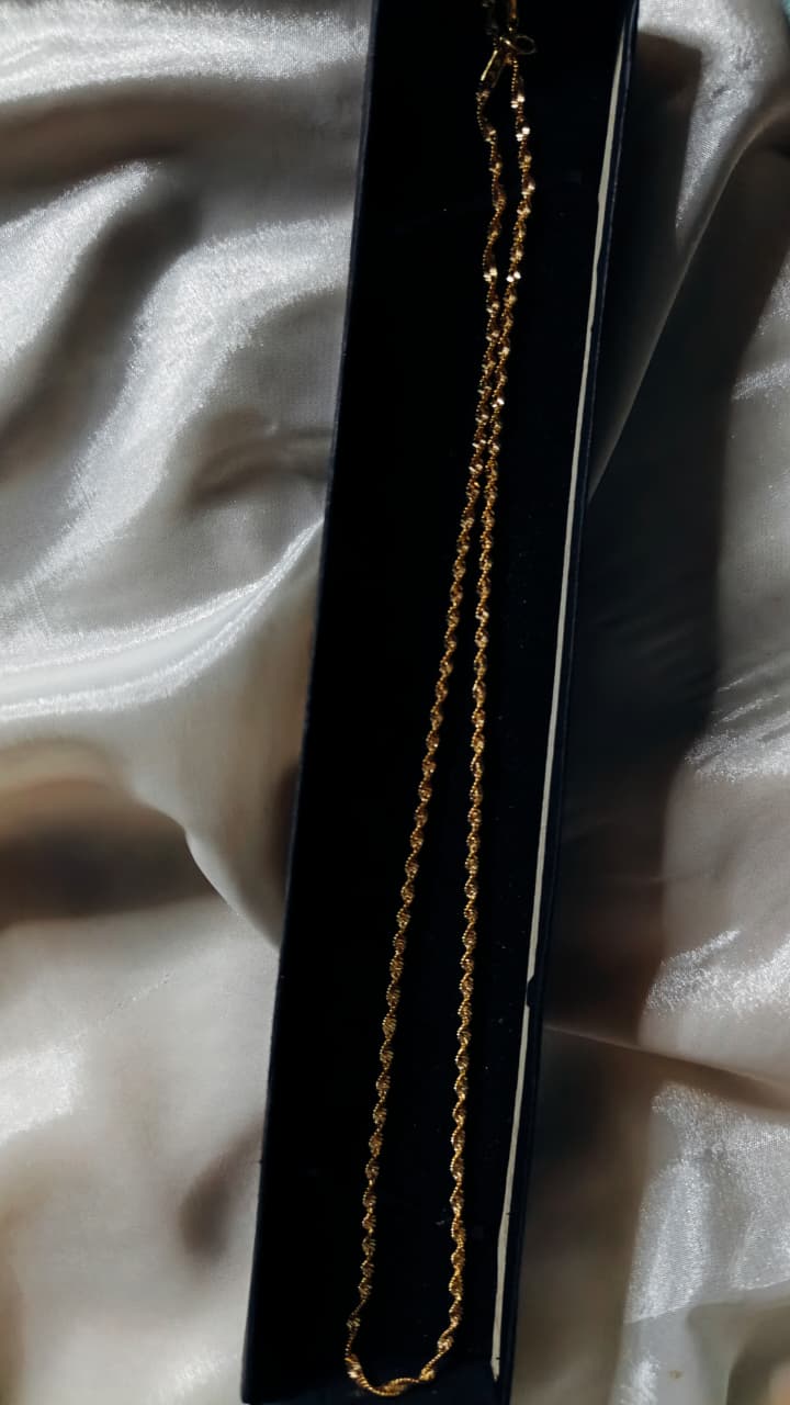 Twisted Chain Necklace | Minimal Gold Rope Chain Necklace