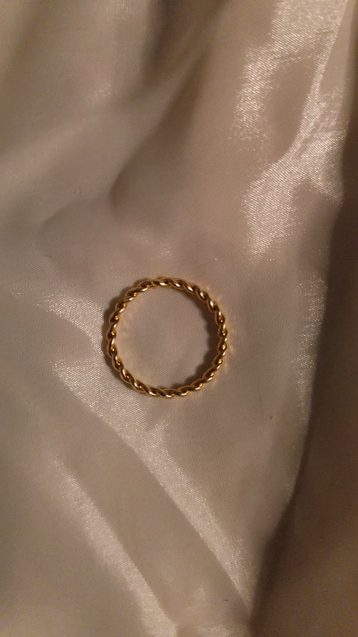 Twisted Rope Band Ring | Elegant Gold Textured Ring