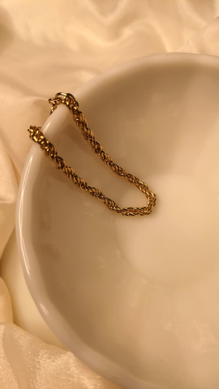 Twisted Gold Chain Bracelet | Elegant Rope Chain Bracelet