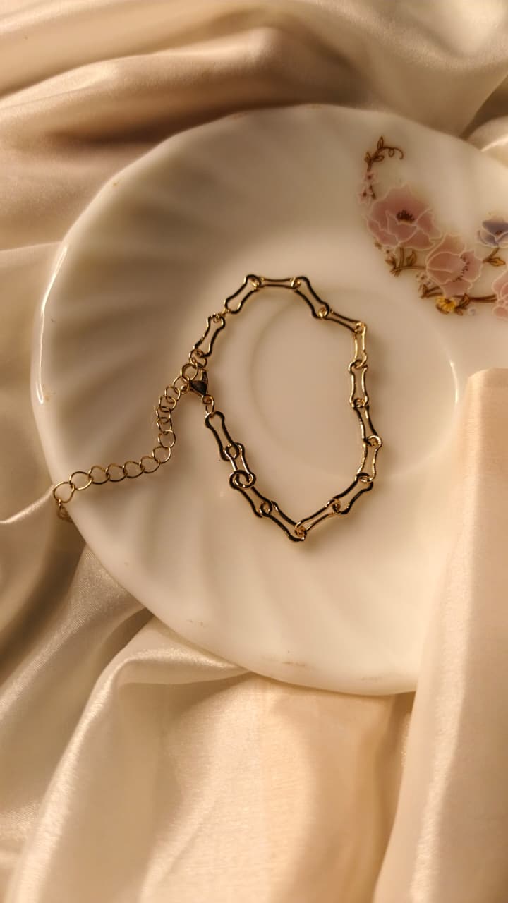 Geometric Gold Link Bracelet | Minimalist Chain Bracelet
