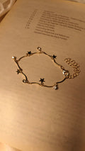 Gold Star Charm Bracelet | Crystal Dangle Charm Bracelet