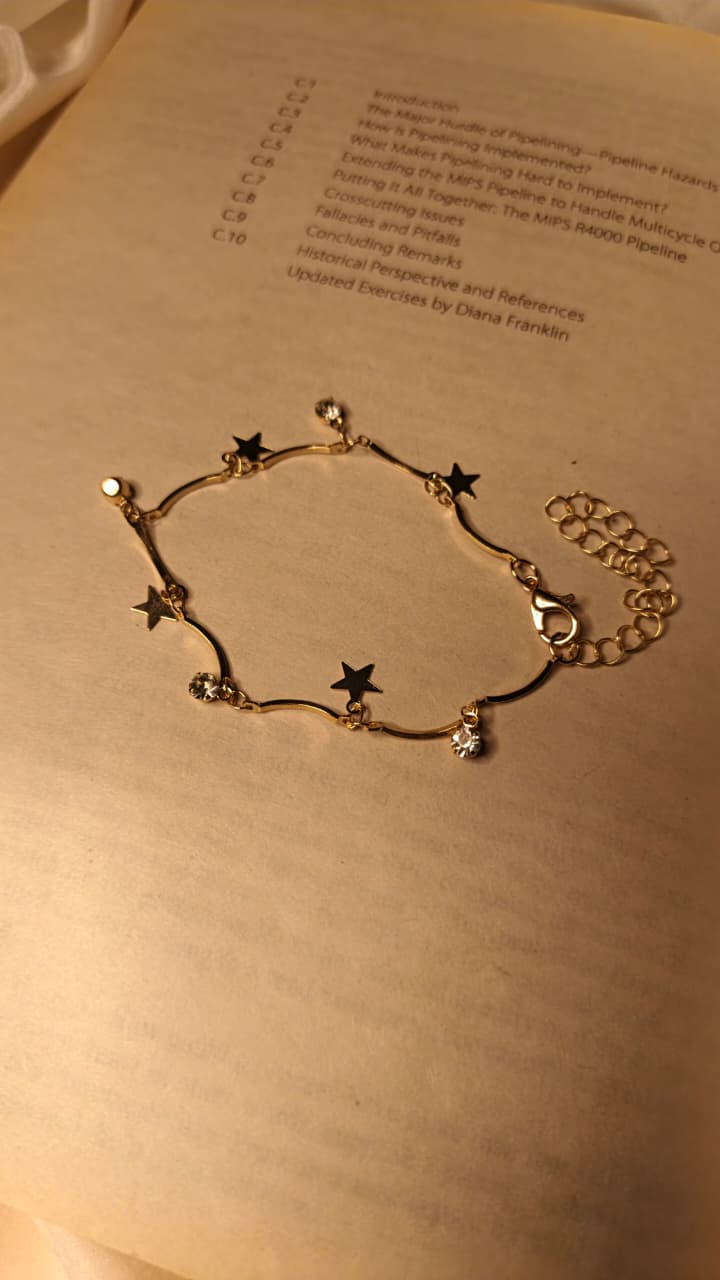 Gold Star Charm Bracelet | Crystal Dangle Charm Bracelet