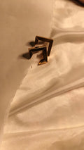 Geometric Square Stud Earrings | Minimal Gold Statement Earrings