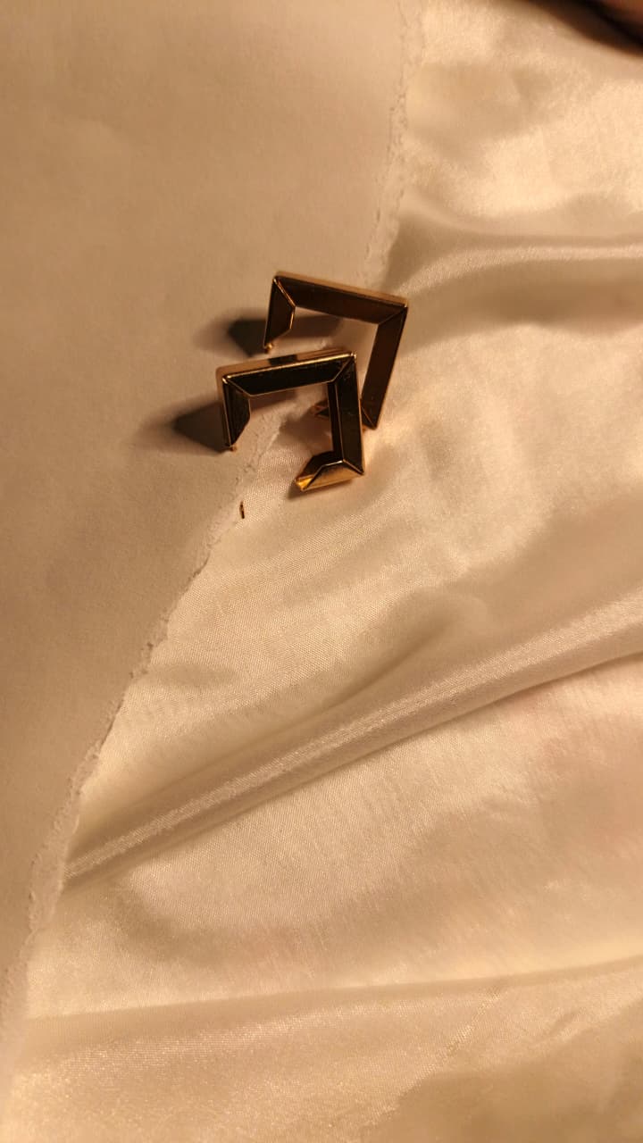 Geometric Square Stud Earrings | Minimal Gold Statement Earrings