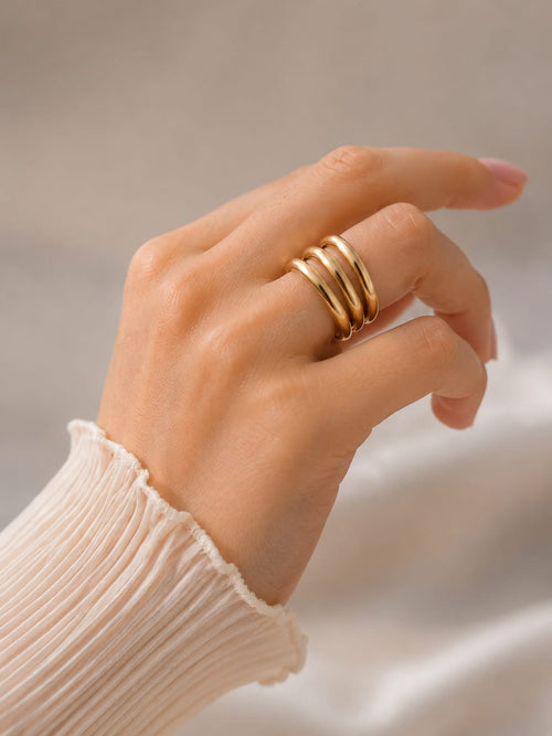Aurora Layered Adjustable Ring